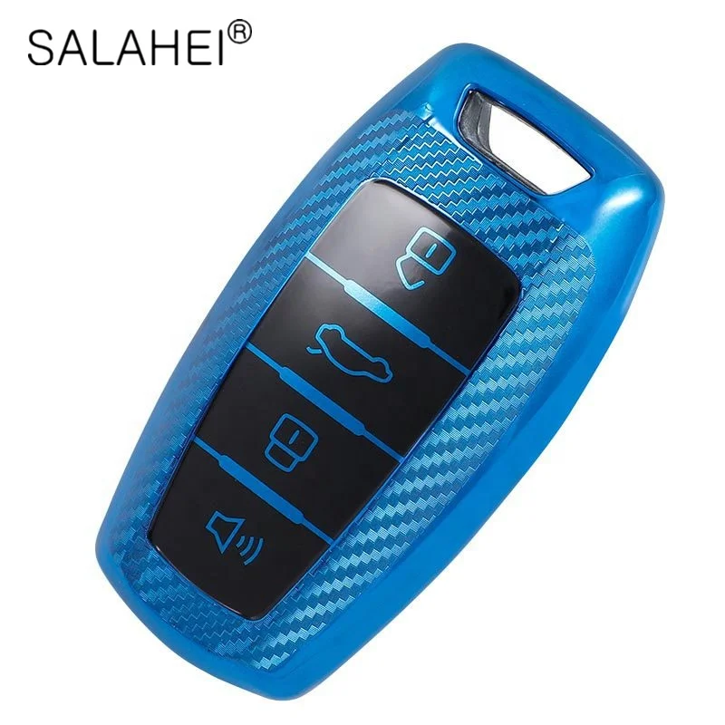 Fashion Soft TPU Carbon fiber Car Key Case Cover Keychain For Great Wall Haval/Hover H6 H7 H4 H9 F5 F7 H2S Auto Key Shell Holder