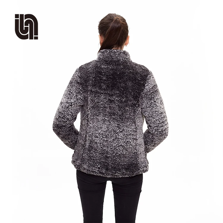 
Customized Women Lamb Wool Cropped Coat Faux Fur Winter Fleece Jacket 