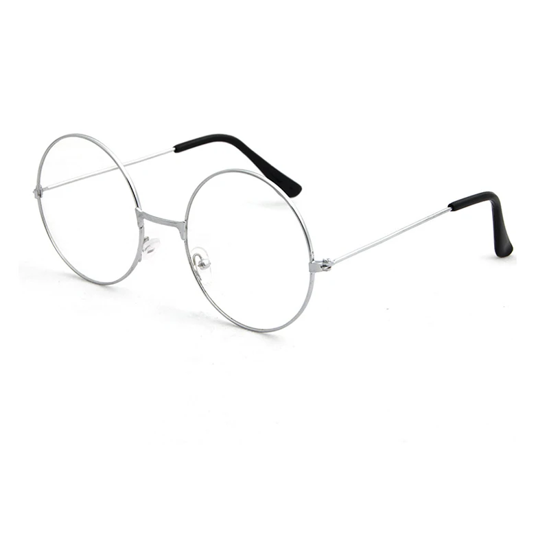 Unisex Smooth Hinge Black Circle Eye Glass Clear Rounded Optical Glasses Frames For  Men