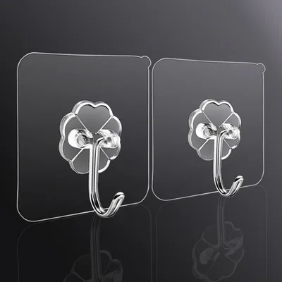 Fashionable home transparent non-marking PU strong sticky hook wall punch-free sticky hook