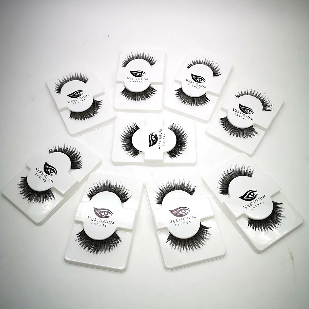 Fashion Soft 100% Human Hair False Eyelashes Natural Long Eye lashes Makeup Beauty Lash 100% human hair