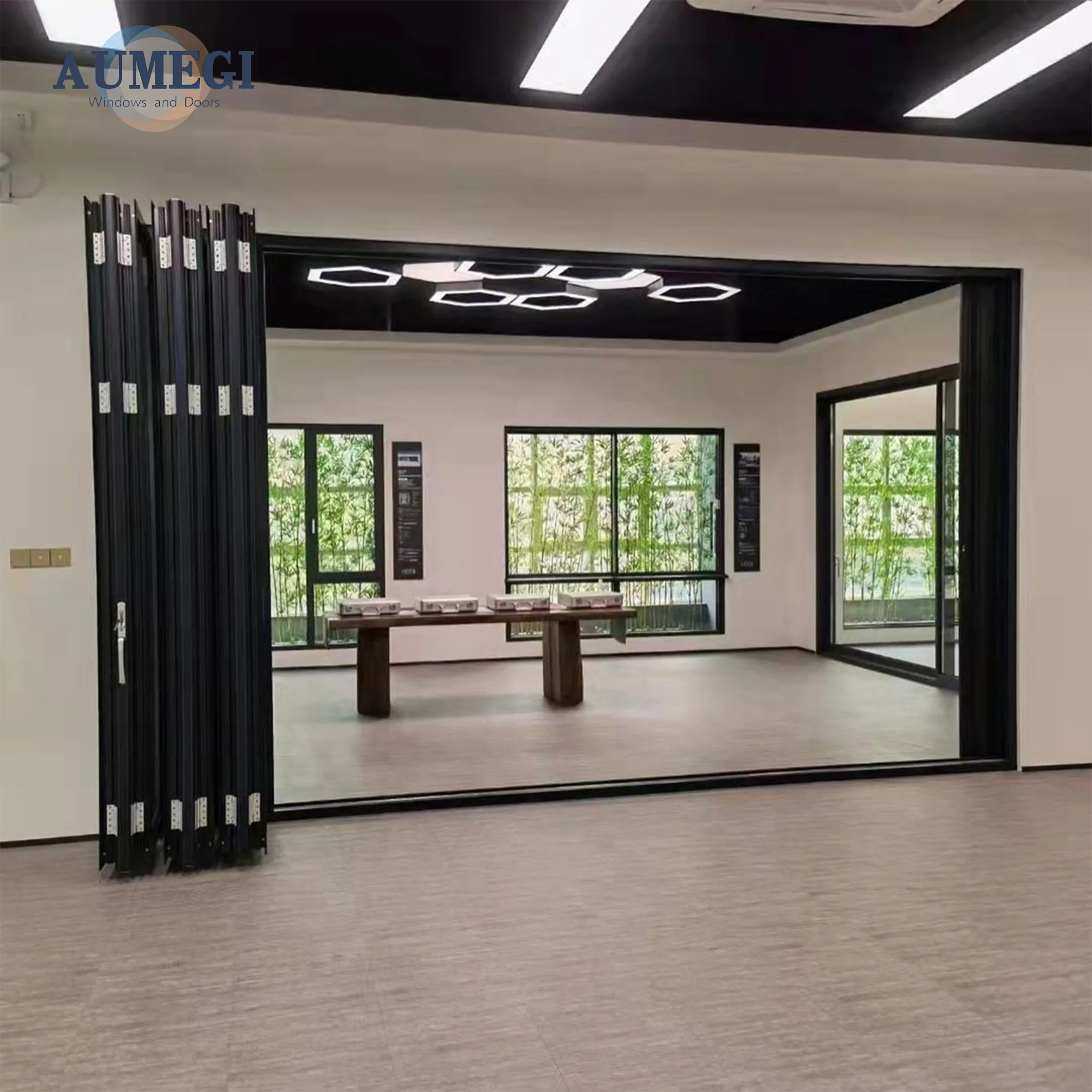 Double Glazing Balcony  Bi-Folding Door Accordion Folding Door Aluminum Exterior Bifold Doors