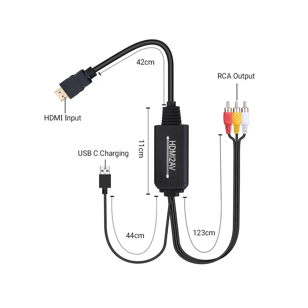  HDMI к RCA конвертер кабель композитный AV Шнур адаптер папа-папа видео вход 3 разъем выход