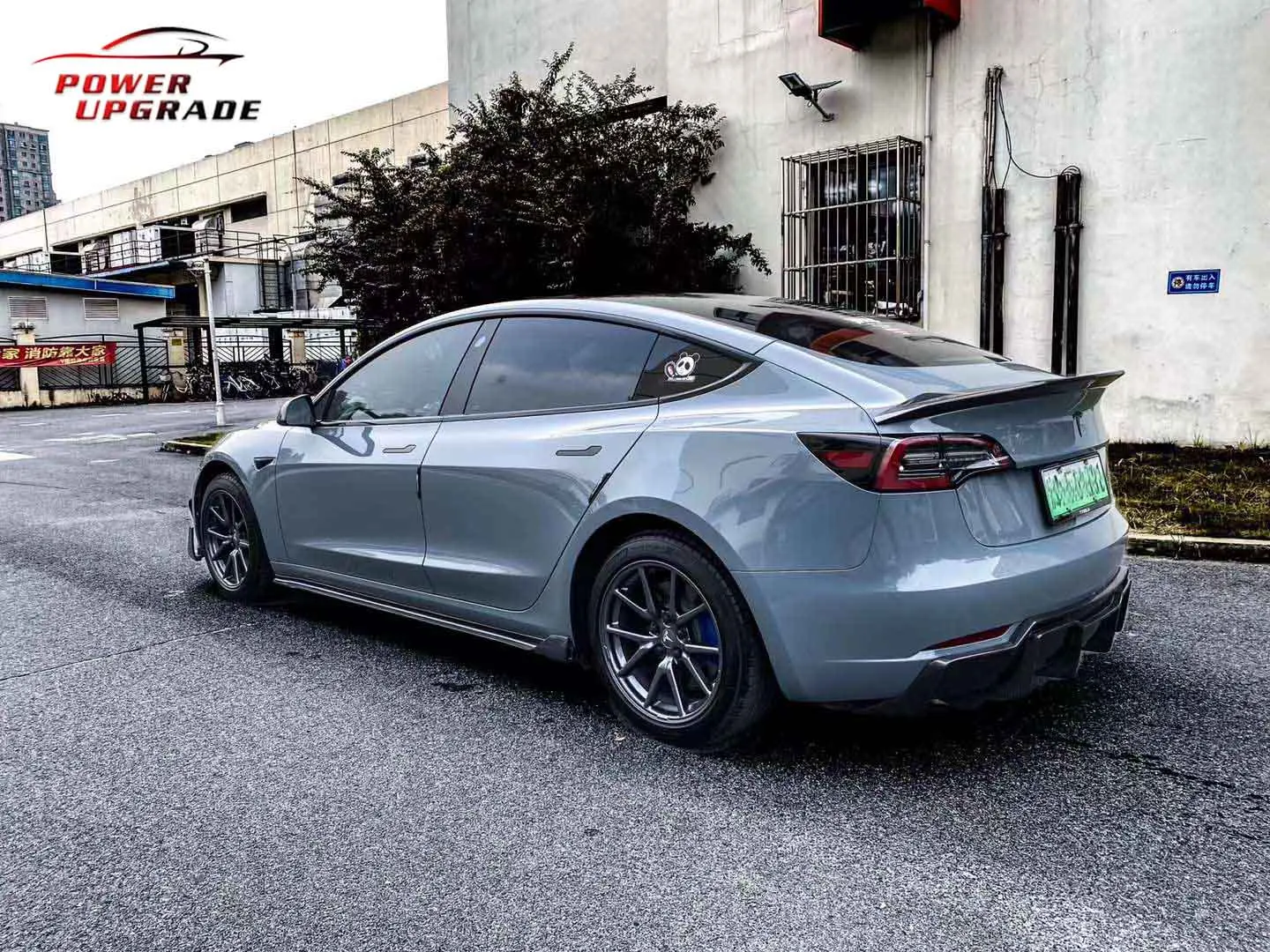Carbon Fiber Front/Rear Lip Side Skirts Rear Diffuser Spoiler Rear Wing  V Style Body Kit For Tesla Model 3