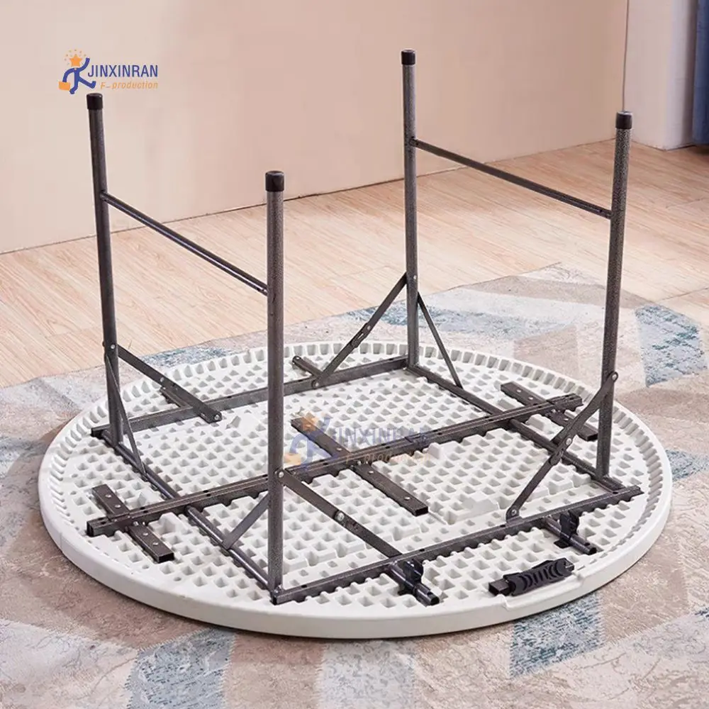 Hot sale 6ft banquet folding round plastic table for events wedding plastic round dining table