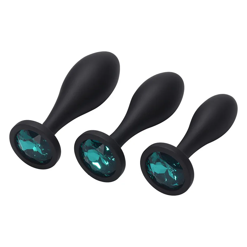 New Teardrop Black Silicone Rear Anal Plug S/M/L  Daisy Dilation Plug Other Sex Toys