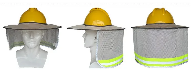 Outdoor Work Cooling Hard Hat Sun Veil Helmet Neck Face Shade Full Brim Mesh Sun Shade Protector Hat Sun Veil