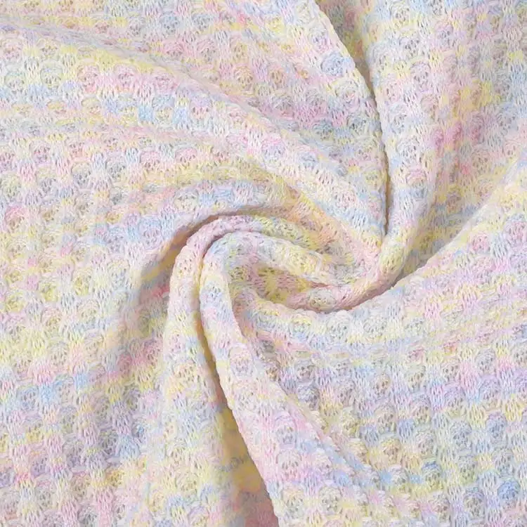 97%polyester 3%Spandex Waffle Weave Fabrics Manufacturer knitted waffle fabric sweater