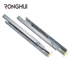 Ronghui Soft Close Full Extension 3 Section Damping Telescopic Channel Drawer Hidden Slide Rails