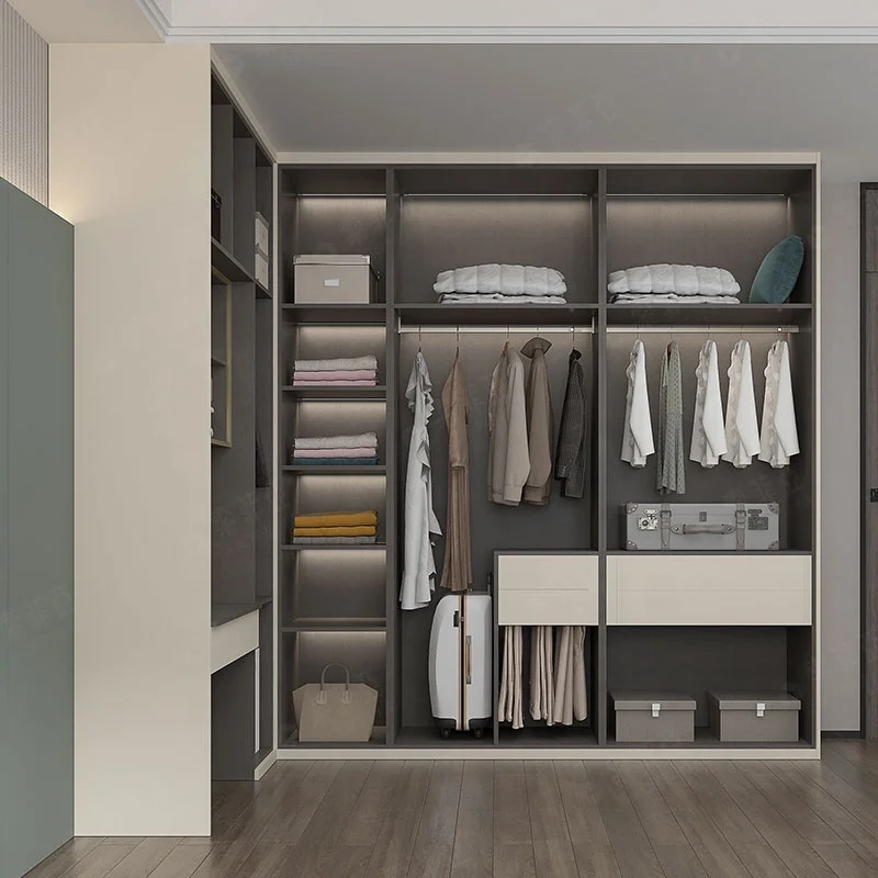 SUOFEIYA Custom Nordic Style Open Walk In Closet Organizer Bedroom Wardrobe Clothes Cabinets