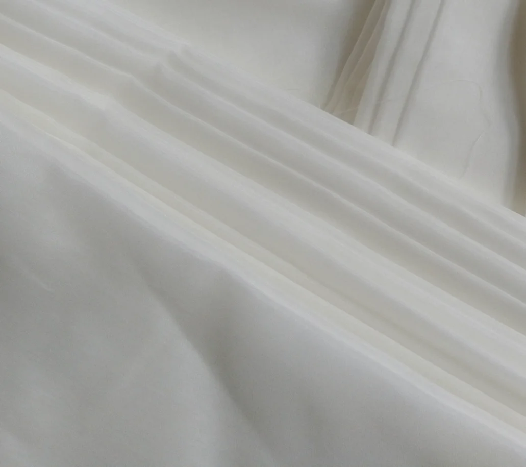 OEKO certified 8mm 140cm Wholesale Unbleached natural real calico silk&cotton fabric 30% silk/70% cotton real silk cotton fabric