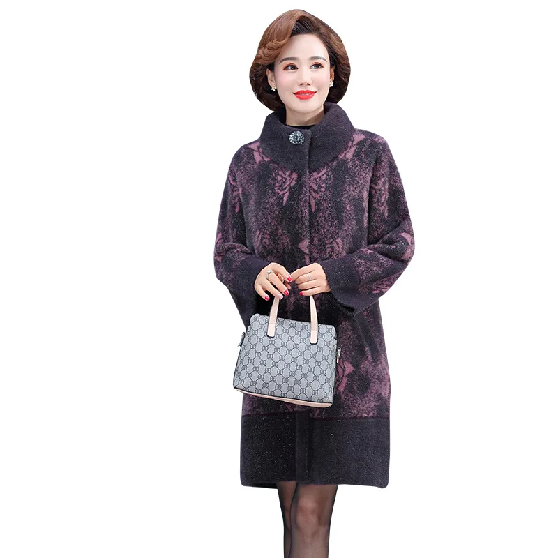 Noble Coat Middle-Aged Mother Loose Real Mink Fur Coats Womens Top Quality Natural Fur Mink Coat