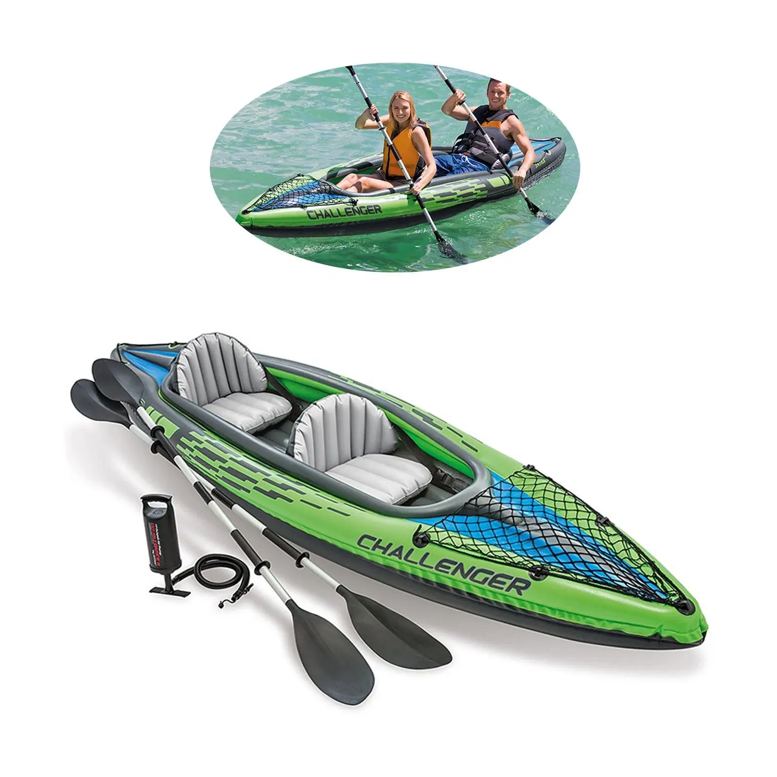 Challenger Inflatable Kayak Dugout Canoe With Paddles 2 Person For Sale