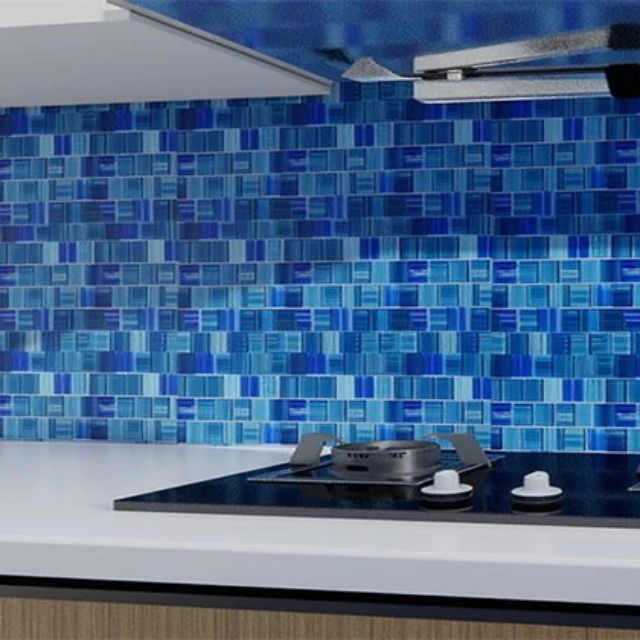 Glass Pool Mosaic Waterproof UV Resistant Tiles for Swimming Pool 6mm Glass Wall Indoor Outdoor Swimming Pool Square Interior