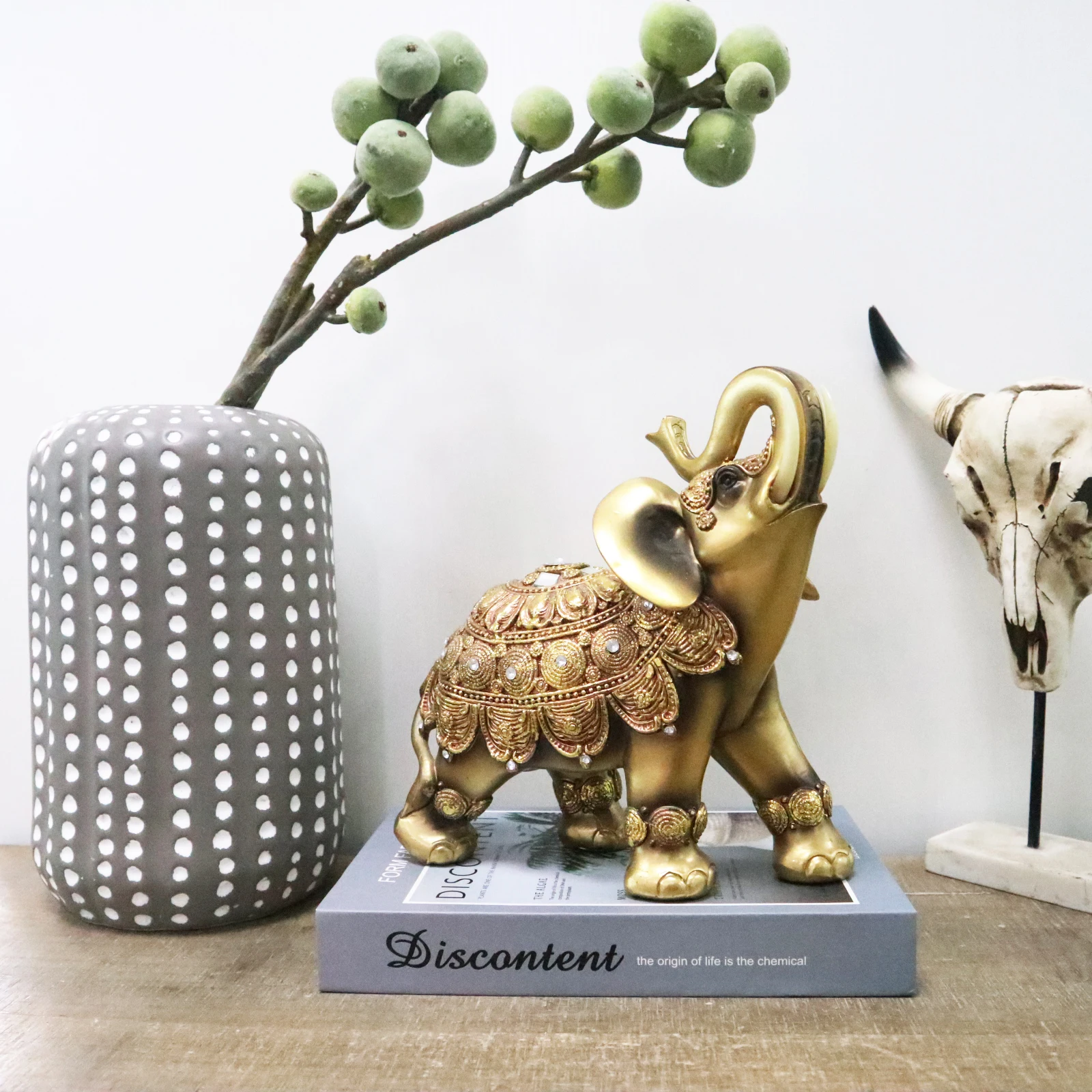 Полирезиновая скульптура для украшения дома, слон, оптовая продажа