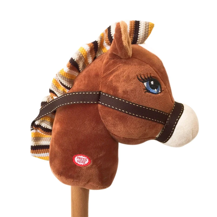 plush stick model horse toys kids baby stick riding horse toy children plush stuffed toys