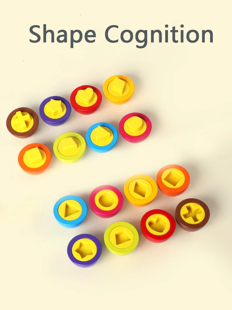 Montessori Educational Puzzle Children 3D Wooden Color Geometry Shape Matching Egg Diy Games Training Toys For Kids Boys Girls