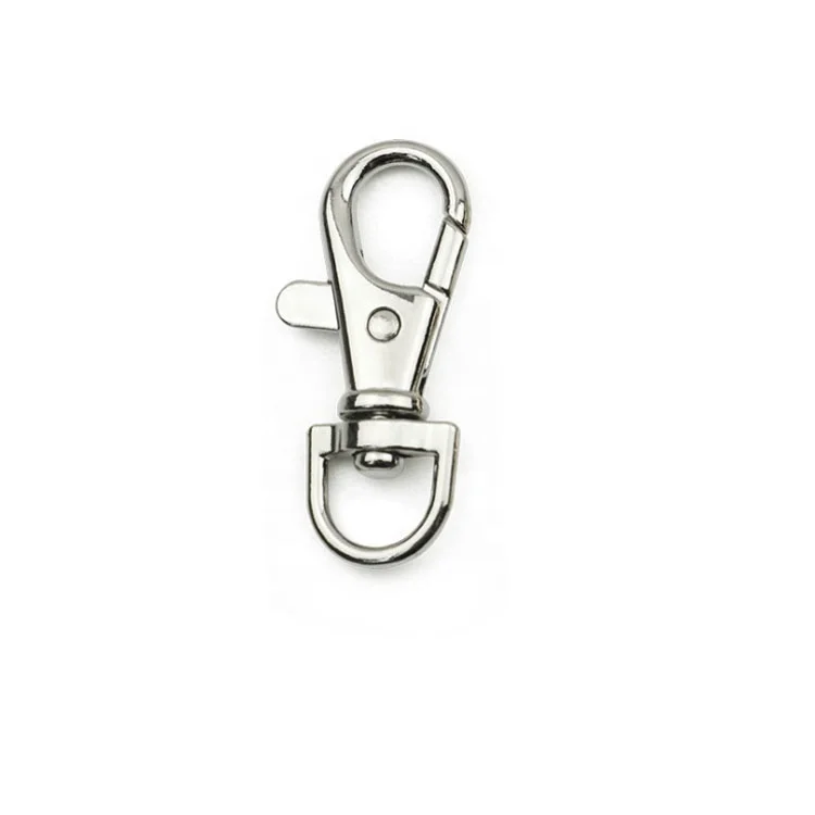 Zinc alloy light gold D tail hook clasp leather goods connection, metal big lobster key dog clasp hardware