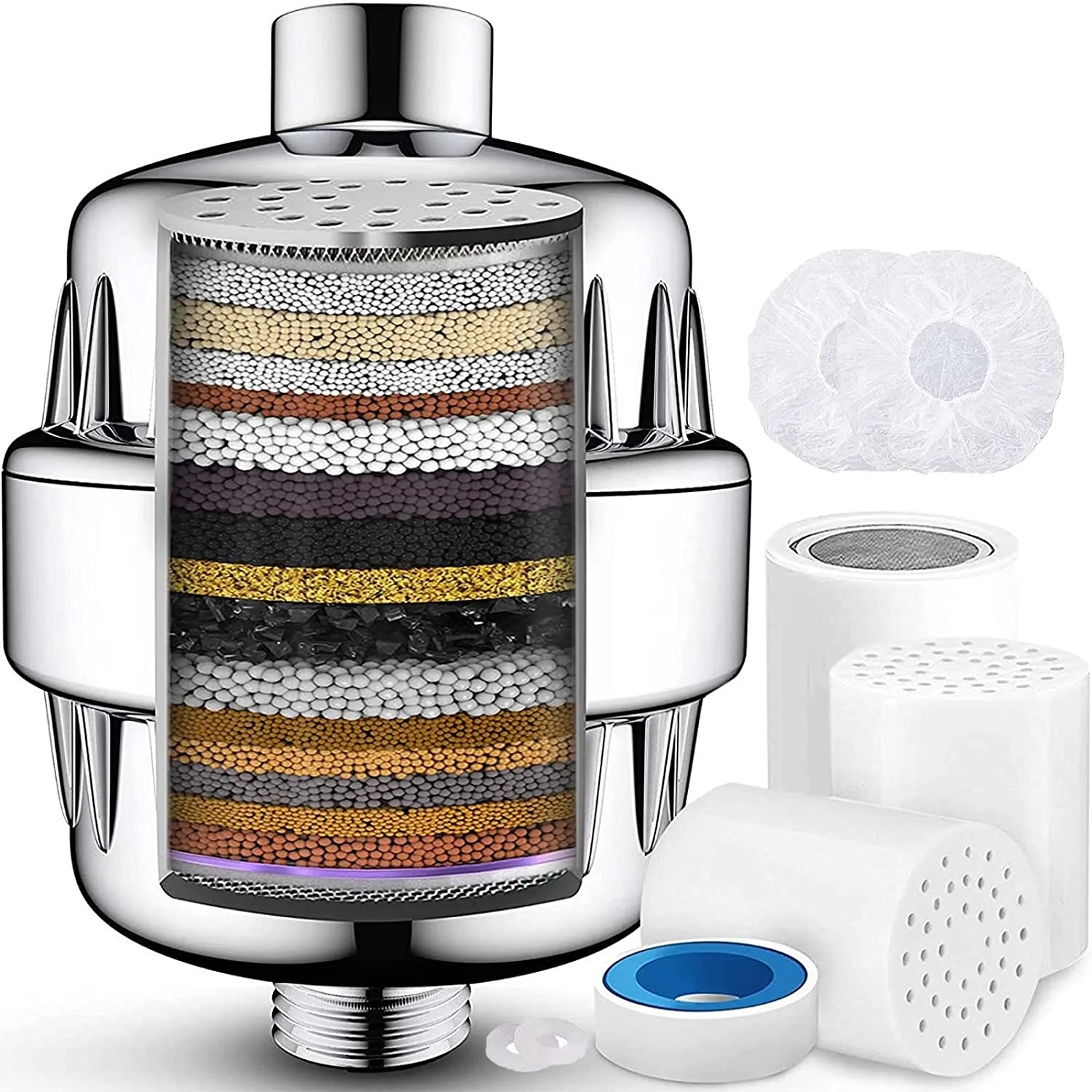 shower nozzle water filter wall mounted 20 level beauty chlorine removal water filter kitchen bathroom faucet water filter