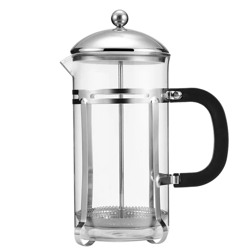 French Press Coffee Maker- Borosilicate Glass Beaker Heat Resistant 1 Liter/34OZ 8 Cup Stainless Steel-Resuable Loose Tea Pot