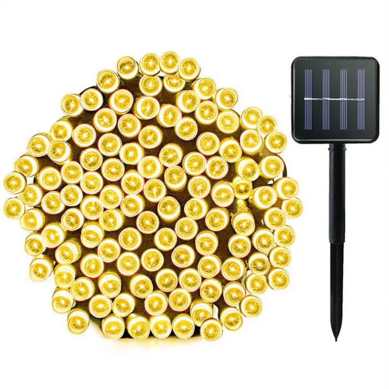 Светодиодная наружная Солнечная лампа гирлянда 10 м 100LED Фея праздник Рождество вечеринка 5M50LED 20M200LED Солнечный сад водонепроницаемый
