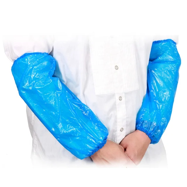 Wholesale custom disposable dental arm sleeve cover blue PE plastic oversleeve