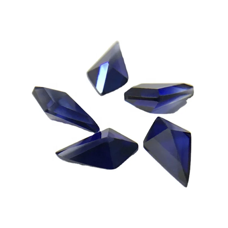 34# loose synthetic blue corundum sapphire gem stones prices kite shaped gems custom gemstone supplier