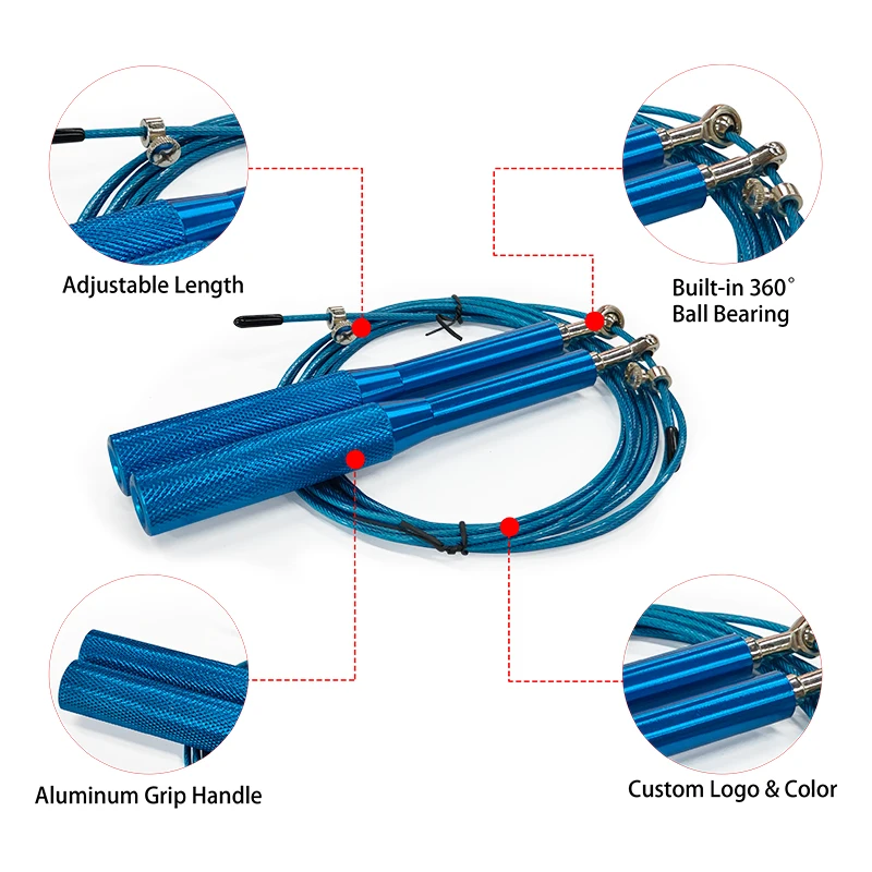 Factory source Bearing Skipping Rope Men Women Home Gym Exercise Fitness Karate Boxing Training Workout Steel Jump Rope