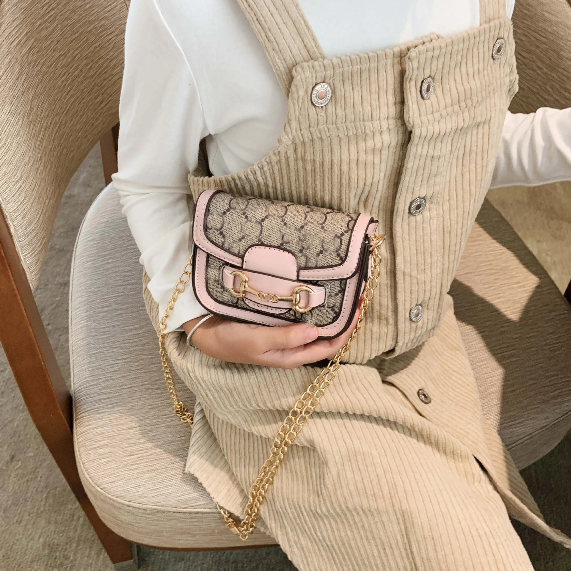 Hot Selling Women Pu Mini Bags Small Girls  Chains Shoulder Bag Toddler Kids Designer Purse