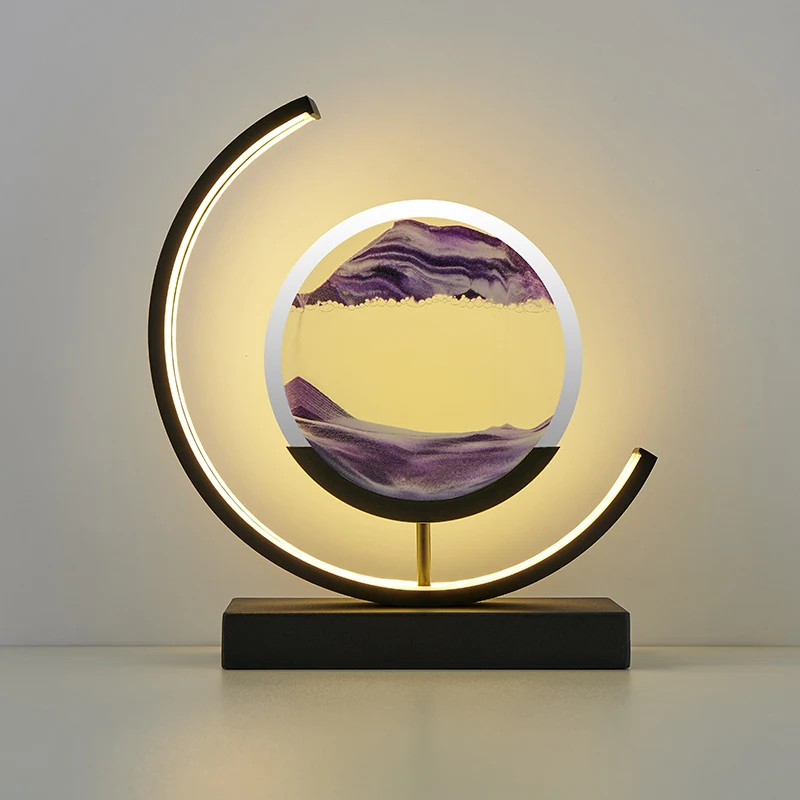 Best - Selling Quicksand Art Table Lamps Indoor Hourglass Ambient Moving Flowing Sand Night Light