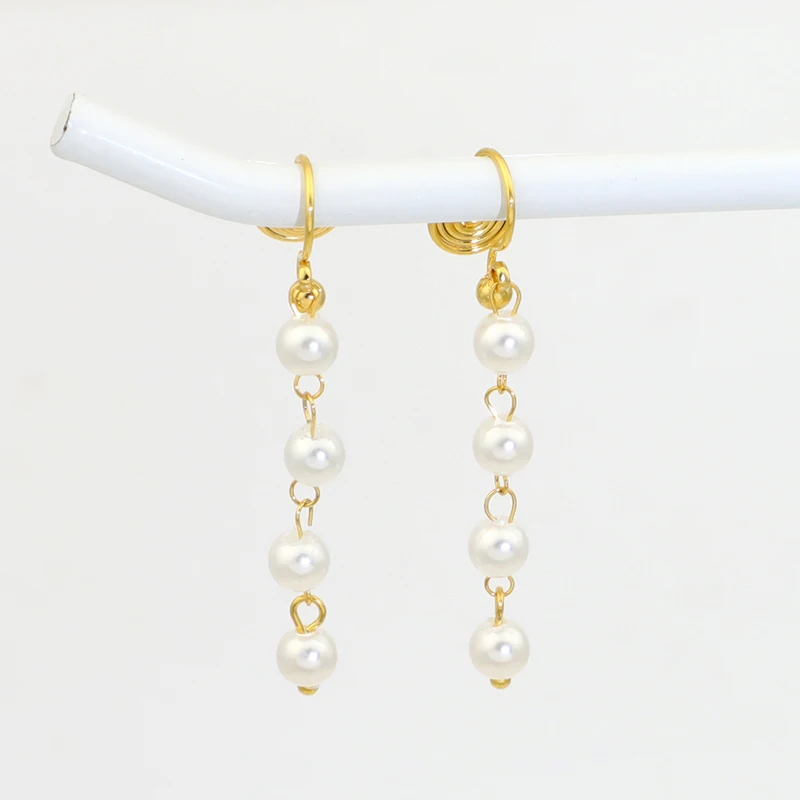 Korean version pearl earrings female temperament retro mosquito coil ear clip ear piercing ear accessories famous girl design
