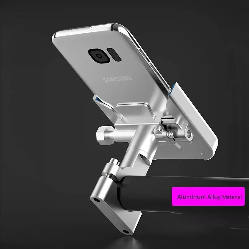360 Degree Universal Metal Bike Motorcycle Motorbike Mirror Handlebar Smart Phone Holder Stand For iPhone Xiaomi Samsung