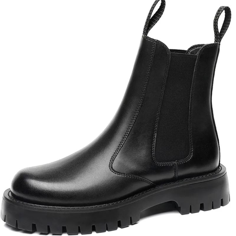 Dropshipping Custom Logo New Arrival Chelsea Boots for Men Casual Genuine Leather Boots