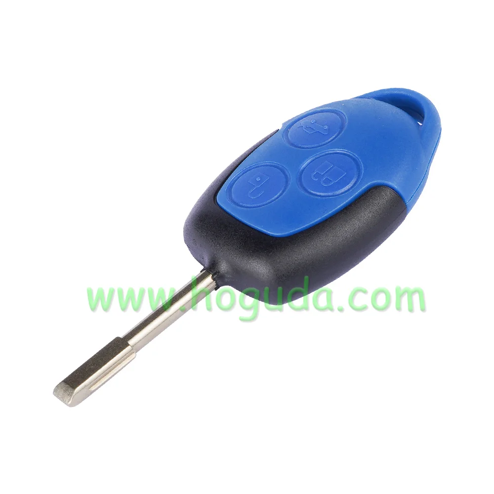 For New Ford Transit blue  3 button remote key with black blade 433MHz ASK 4D63 CHIP FCCID:6C1T 15K601 AG