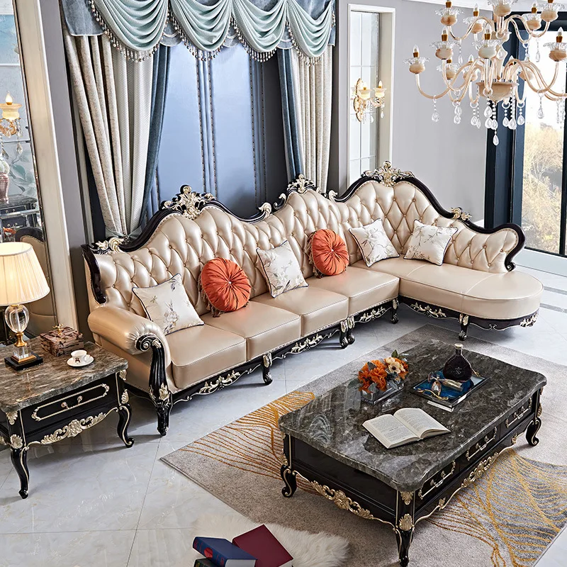 Most popular antique sofa manufacturers European style classic fabric Dubai wholesale couch living room sofa