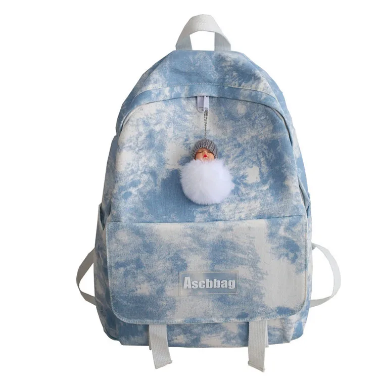 Ins Schoolbag Female Korean Junior High School Backpack Tie Dye Customize Gradient