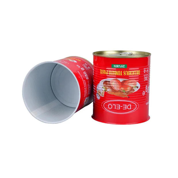 Food Grade Empty 800g Custom Tomato Sauce Tin Can Manufacturers Wholesale Cans for Ketchup Packaging with Easy Open Lid