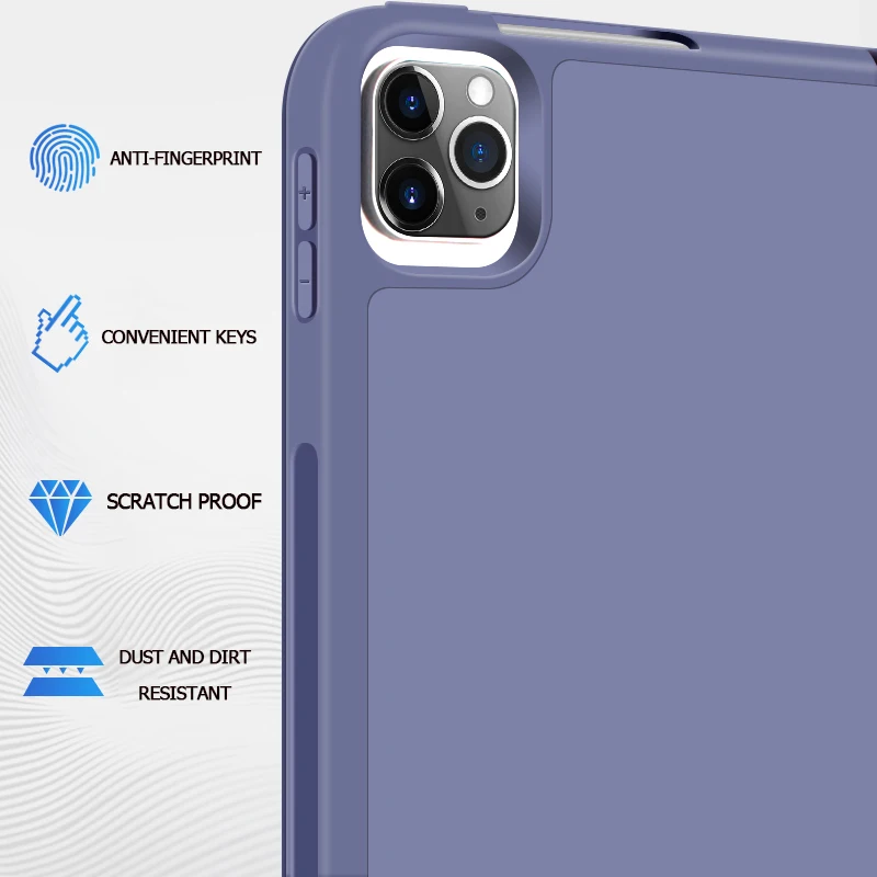 
2020 Pencil Holder Shockproof Funda Case Tablet Silicone Case for iPad Pro 11 12.9 10.5 9.7 Air 4 10.9 8th iPad 5 