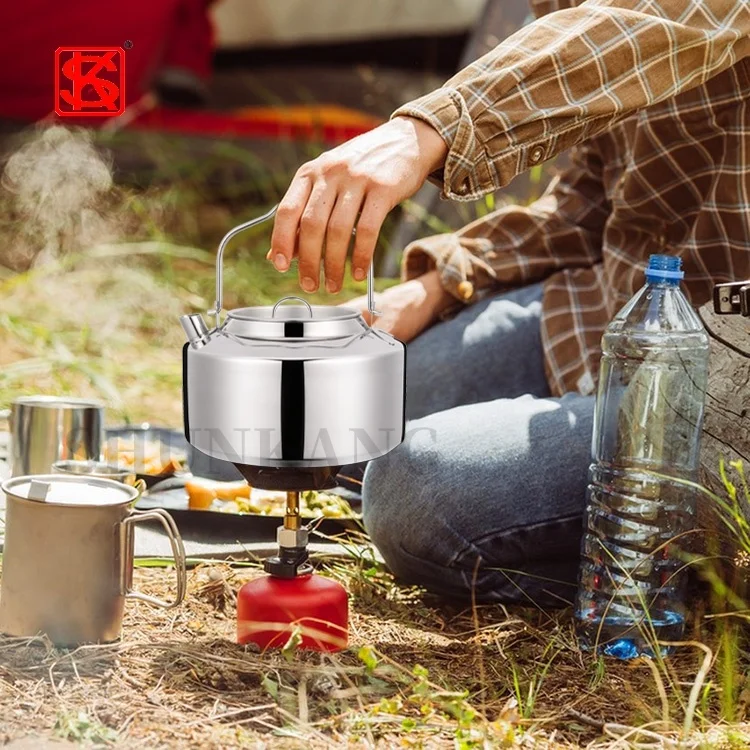 Camping Tea Kettle Outdoor Camping Portable Cooking Mini Stainless Steel Tea Kettle Pot