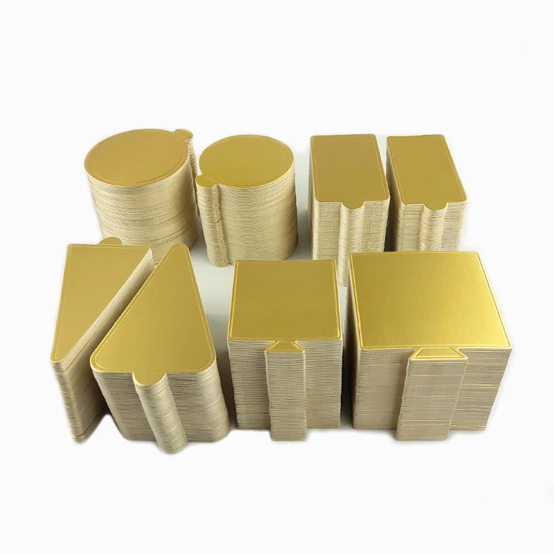 Mini Cake Paper Tray Food Grade 1mm 780gsm Small Cake Plate Gold Silver Card Pad Dessert black Paper Card board Bottom wedding