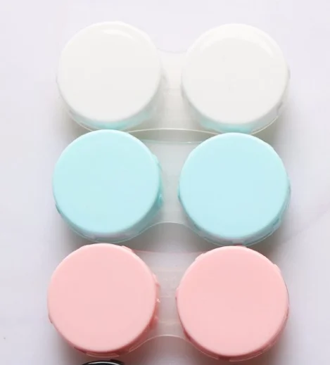 Freshgo Pure Color Blue Pink White Black Contact Lenses Case Lens Case for Contact Lenses Power Purpose