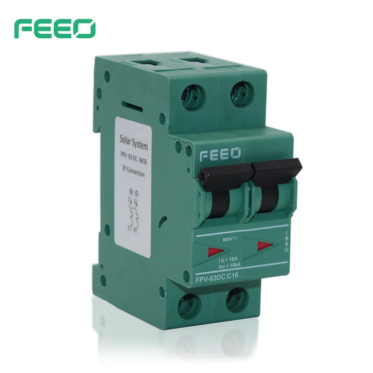 Feeo DC Автоматический выключатель MCB 1P 250A 1-63A короткие в настоящее время защита FPV-63