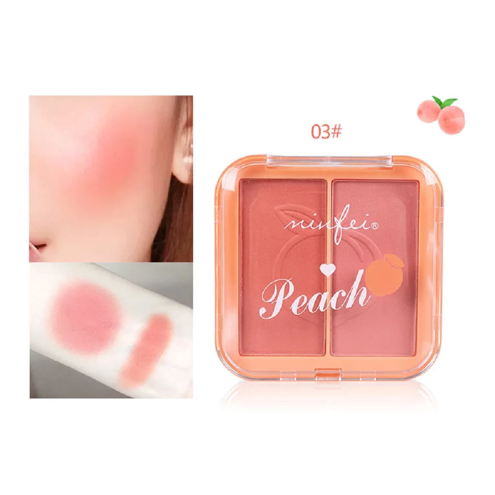 
Peach Natural Double Color Cheek is Red Improve Color of Skin Exquisite Rouge Mood Blush Plate Makeup Cosmetics Waterproof 