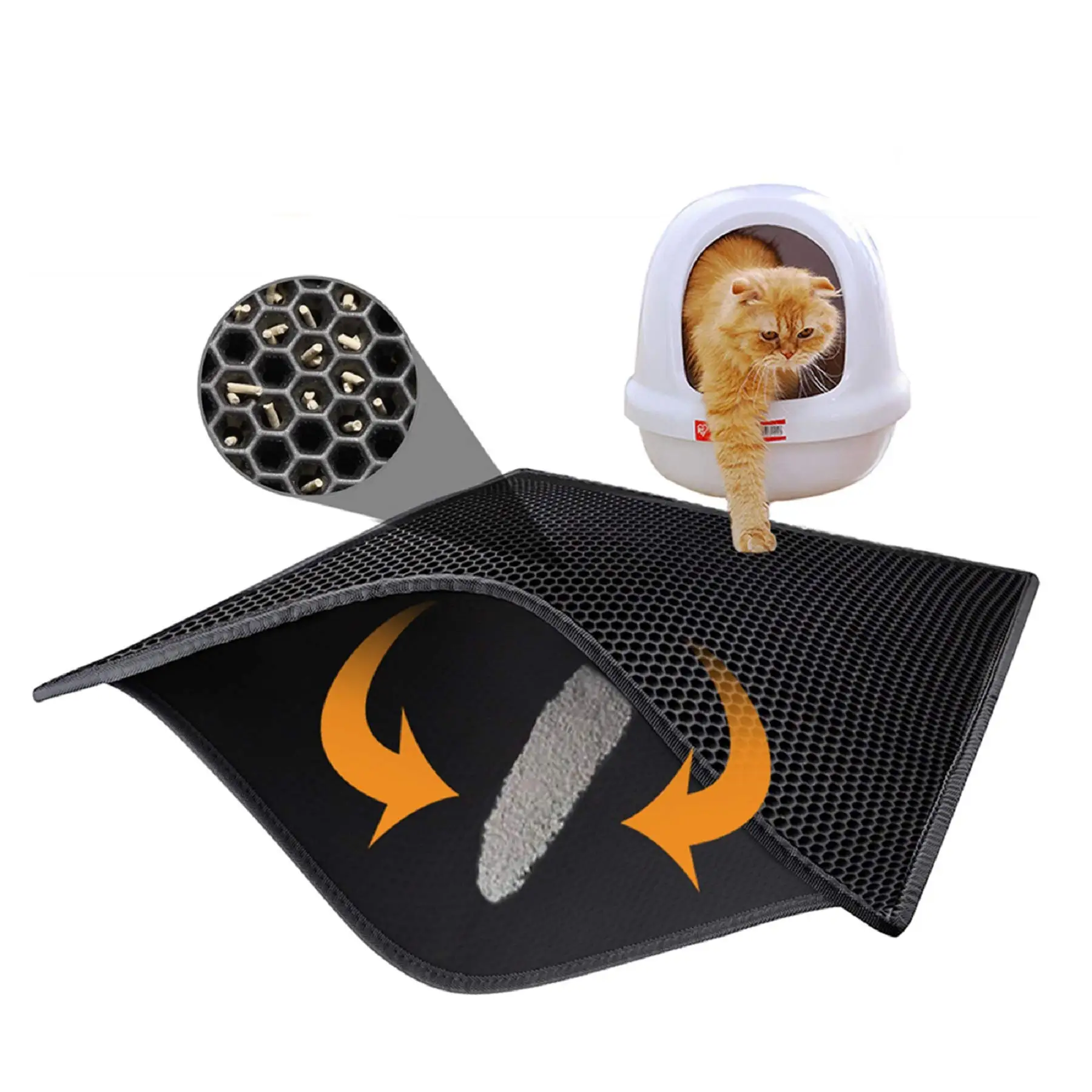 Lazy Pet Easy To Stock competitive price eva eco friendly double layer waterproof pet cat litter mat