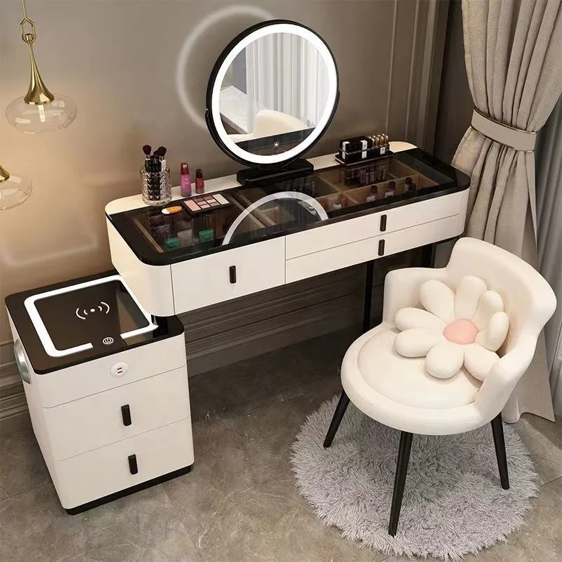 2024 YOUTAI Wholesale Smart Dressing Table with Mirror Wireless Charging Light Luxury Make Up Table  Bedroom Furniture