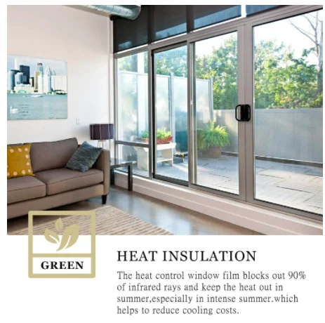 Gold Silver 1.52X30M VLT75% Gold Yellow Building House Decoration Window Tint Frosted Color Solar control Glass Film