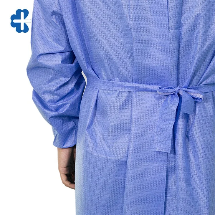 China Manufacturer  Suning  SMS Surgical Gown Hospital Disposable Knit Cuff  Isolation Gown