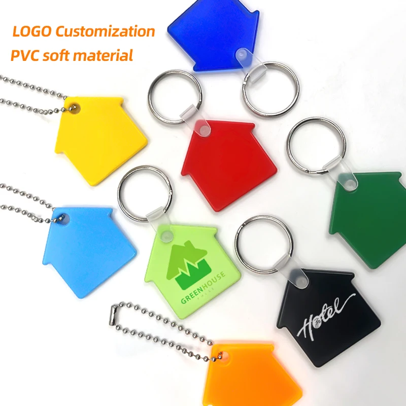 Pet name cat dog tag house keychain luggage tag pendant PVC soft material exhibition gift custom logo hotel hotel key tag