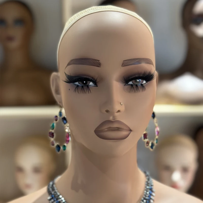 Practice Mannequin Head with Human Hair TKA Realistic Bust Black Brown Female Mannequin Head Wig Stand Display Mannequin Head