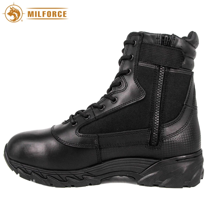 
Black genuine leather hunting camping tactical boots police 